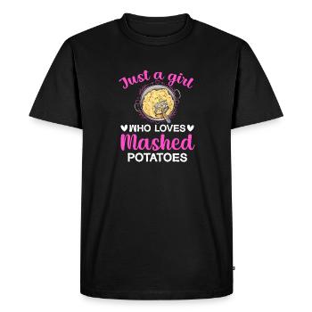 Purée de pommes de terre Purée de pommes de terre - T-shirt Premium bio Homme - noir - Devant - Nico (187cm)