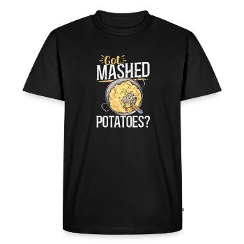 Purée de pommes de terre Purée de pommes de terre - T-shirt Premium bio Homme - noir - Devant - Nico (187cm)