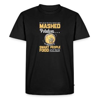 Purée de pommes de terre Purée de pommes de terre - T-shirt Premium bio Homme - noir - Devant - Nico (187cm)