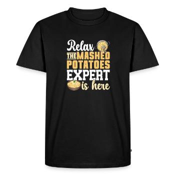 Purée de pommes de terre Purée de pommes de terre - T-shirt Premium bio Homme - noir - Devant - Nico (187cm)