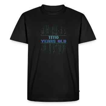 30th Birthday 30 Years Old Binary Code Computer Science - Men's Premium Organic T-Shirt - black - Front - Nico (187cm)