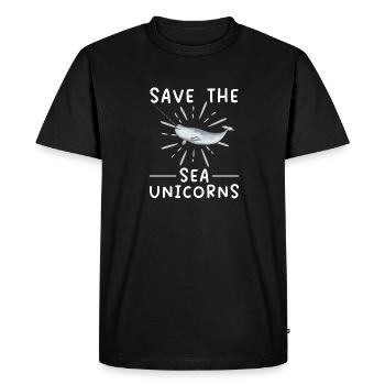 Narwhal Unicorn Whale - Men's Premium Organic T-Shirt - black - Front - Nico (187cm)