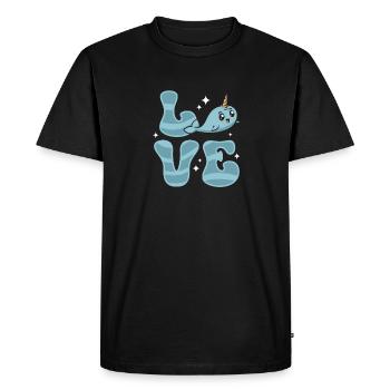 Narwhal Unicorn Whale - Men's Premium Organic T-Shirt - black - Front - Nico (187cm)