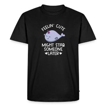Narwhal Unicorn Whale - Men's Premium Organic T-Shirt - black - Front - Nico (187cm)
