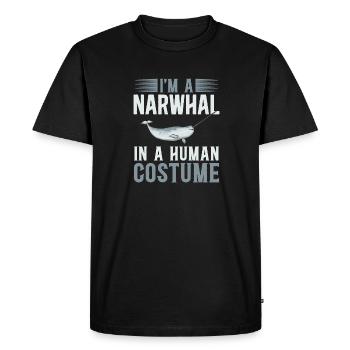 Narwhal Unicorn Whale - Men's Premium Organic T-Shirt - black - Front - Nico (187cm)