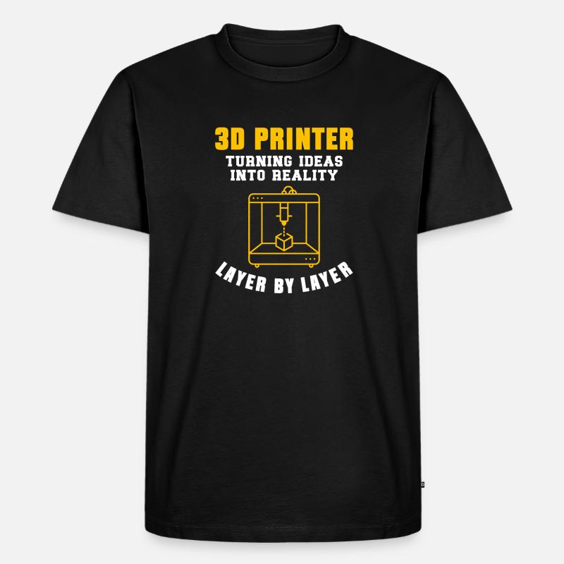 3D Drucker 3D Druck - Männer Premium Bio T-Shirt - Schwarz
