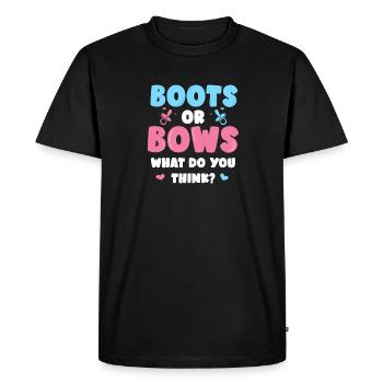 Annonce de bébé sexe révéler bottes de fête de bébé - T-shirt Premium bio Homme - noir - Devant - Nico (187cm)