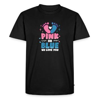 Baby announcement gender reveal baby party - Men's Premium Organic T-Shirt - black - Front - Nico (187cm)