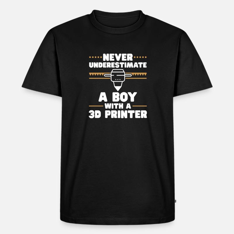 3D Drucker 3D Druck - Männer Premium Bio T-Shirt - Schwarz