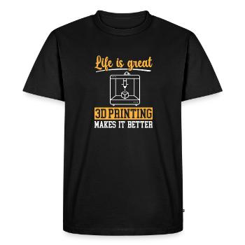 Imprimante 3D Impression 3D - T-shirt Premium bio Homme - noir - Devant - Nico (187cm)