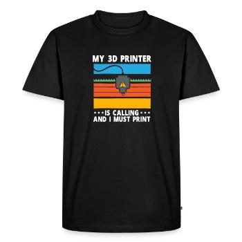 Imprimante 3D Impression 3D - T-shirt Premium bio Homme - noir - Devant - Nico (187cm)