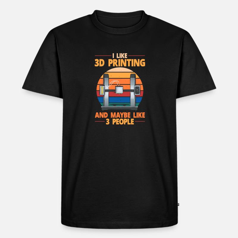 3D Drucker 3D Druck - Männer Premium Bio T-Shirt - Schwarz