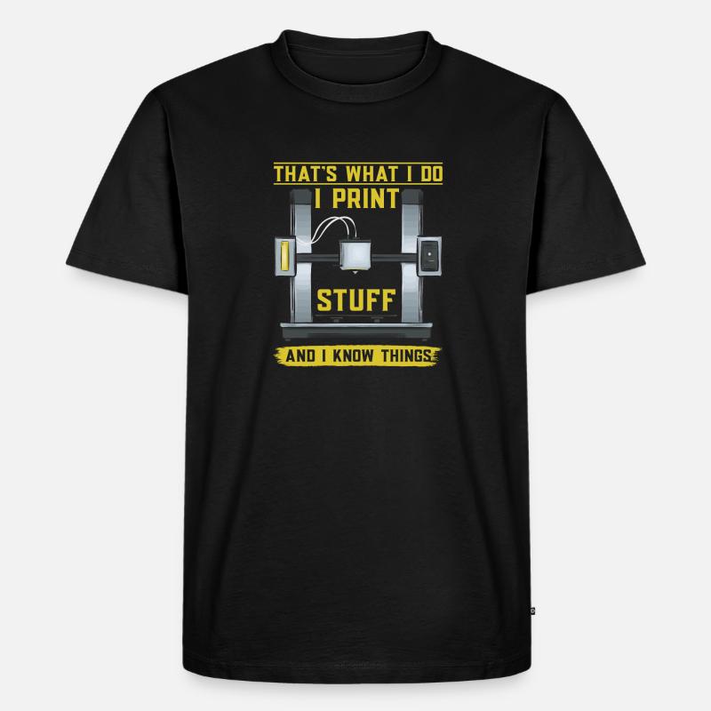 3D Drucker 3D Druck - Männer Premium Bio T-Shirt - Schwarz