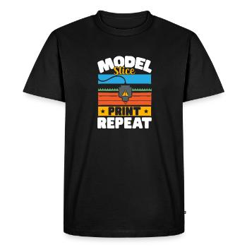 3D Drucker 3D Druck - Männer Premium Bio T-Shirt - Schwarz - Vorne - Nico (187cm)