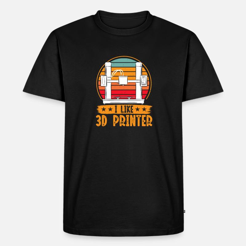 3D Drucker 3D Druck - Männer Premium Bio T-Shirt - Schwarz