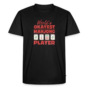 worlds okayest Mahjong joueur mahjong tuile chinoise - T-shirt Premium bio Homme - noir - Devant - Nico (187cm)