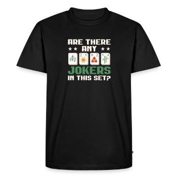 Mahjong joueur mahjong où sont les chinois joker - T-shirt Premium bio Homme - noir - Devant - Nico (187cm)
