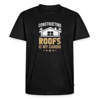 Roofer slating roofer construction worker design - Men's Premium Organic T-Shirt - black - Front - Nico (187cm)