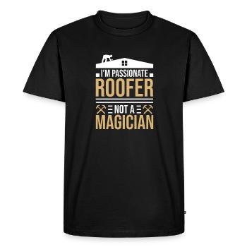 Roofer passionate roofer construction worker - Men's Premium Organic T-Shirt - black - Front - Nico (187cm)