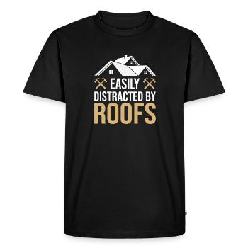 roofer construction worker funny slater quote - Men's Premium Organic T-Shirt - black - Front - Nico (187cm)