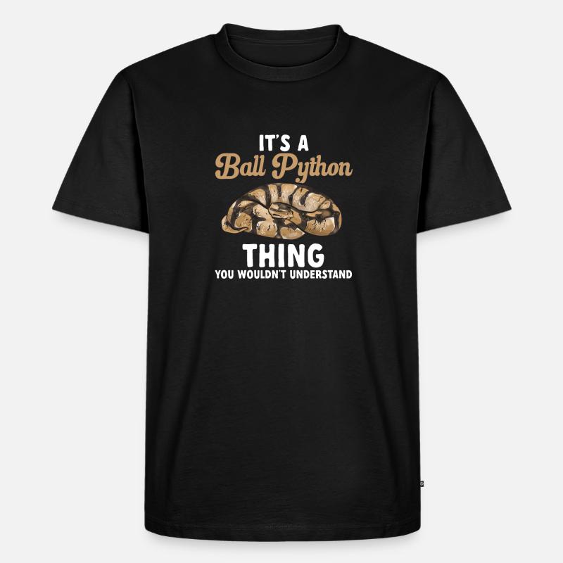 Ball Python Schlange Königspython - Männer Premium Bio T-Shirt - Schwarz