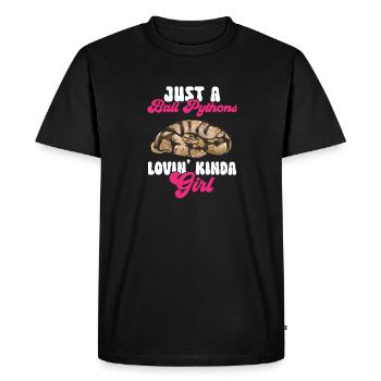 Ball Python Snake King Python - Men's Premium Organic T-Shirt - black - Front - Nico (187cm)