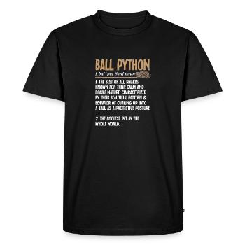 Ball Python Snake King Python - Men's Premium Organic T-Shirt - black - Front - Nico (187cm)