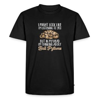 Ball Python Snake King Python - Men's Premium Organic T-Shirt - black - Front - Nico (187cm)