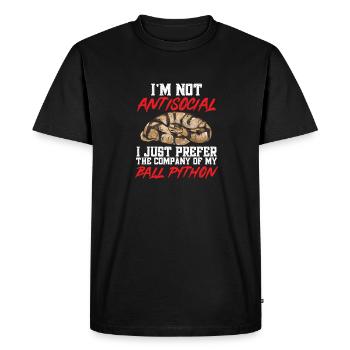 Ball Python Snake King Python - Men's Premium Organic T-Shirt - black - Front - Nico (187cm)