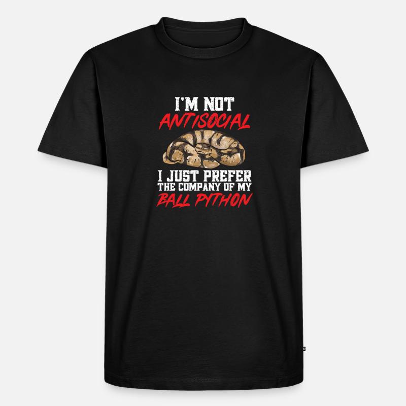 Ball Python Snake King Python - T-shirt Premium bio Homme - noir