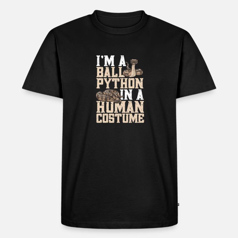 Ball Python Schlange Königspython - Männer Premium Bio T-Shirt - Schwarz