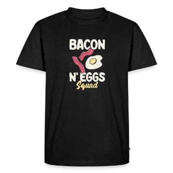 Bacon Eggs Brunch Breakfast Eggs and Bacon - Men's Premium Organic T-Shirt - black - Front - Nico (187cm)