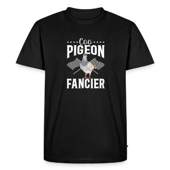 Pigeon sport Colombophile colombophile voyageur - T-shirt Premium bio Homme - noir - Devant - Nico (187cm)