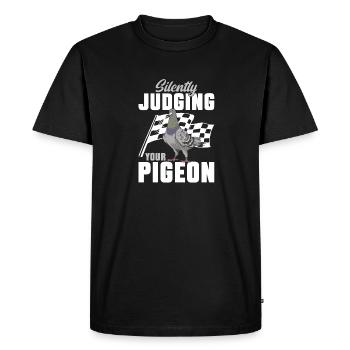 Pigeon sport Colombophile colombophile voyageur - T-shirt Premium bio Homme - noir - Devant - Nico (187cm)