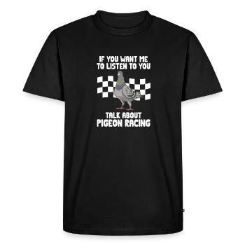 Pigeon sport Colombophile colombophile voyageur - T-shirt Premium bio Homme - noir - Devant - Nico (187cm)