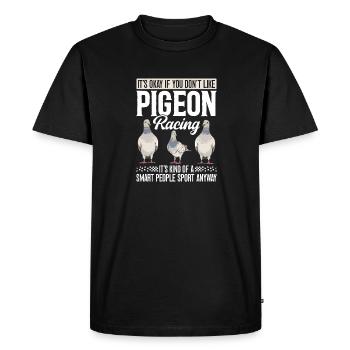 Pigeon sport Colombophile colombophile voyageur - T-shirt Premium bio Homme - noir - Devant - Nico (187cm)