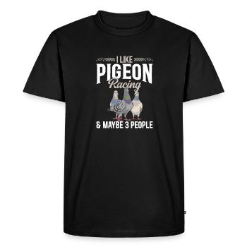 Pigeon sport Colombophile colombophile voyageur - T-shirt Premium bio Homme - noir - Devant - Nico (187cm)