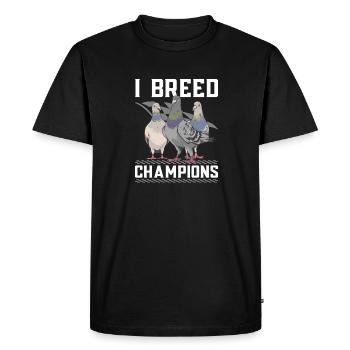 Pigeon sport Colombophile colombophile voyageur - T-shirt Premium bio Homme - noir - Devant - Nico (187cm)