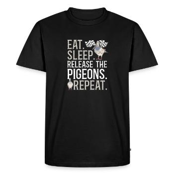 Pigeon sport Colombophile colombophile voyageur - T-shirt Premium bio Homme - noir - Devant - Nico (187cm)