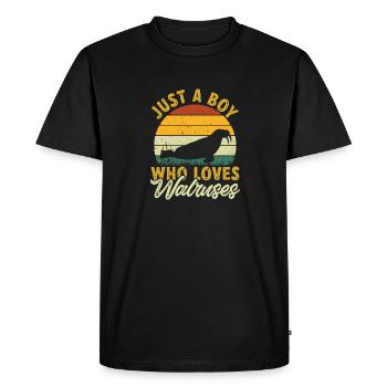 Morse - T-shirt Premium bio Homme - noir - Devant - Nico (187cm)