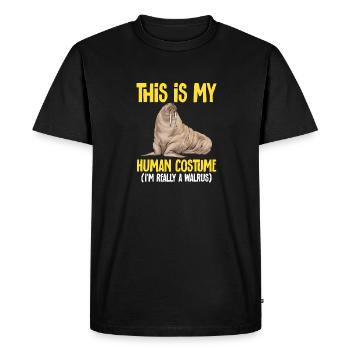 Morse - T-shirt Premium bio Homme - noir - Devant - Nico (187cm)