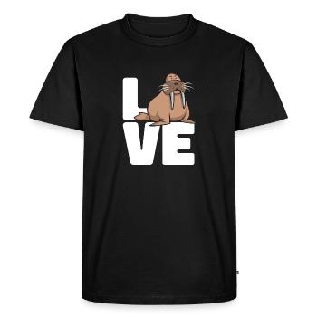 Morse - T-shirt Premium bio Homme - noir - Devant - Nico (187cm)