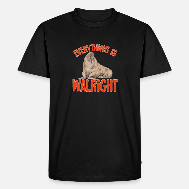 Walross - Männer Premium Bio T-Shirt - Schwarz
