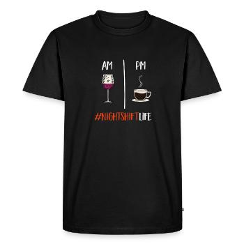 Infirmière de nuit - T-shirt Premium bio Homme - noir - Devant - Nico (187cm)