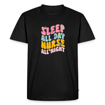 Infirmière de nuit - T-shirt Premium bio Homme - noir - Devant - Nico (187cm)