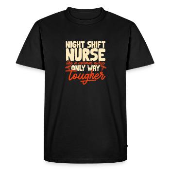 Infirmière de nuit - T-shirt Premium bio Homme - noir - Devant - Nico (187cm)