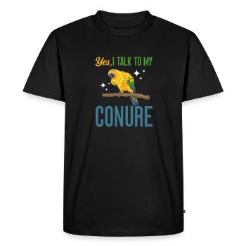 Perruche Perroquet Perruche Oiseau - T-shirt Premium bio Homme - noir - Devant - Nico (187cm)