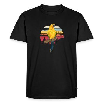 Parakeet Parrot Parakeet Bird - Men's Premium Organic T-Shirt - black - Front - Nico (187cm)