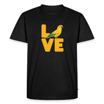 Perruche Perroquet Perruche Oiseau - T-shirt Premium bio Homme - noir - Devant - Nico (187cm)