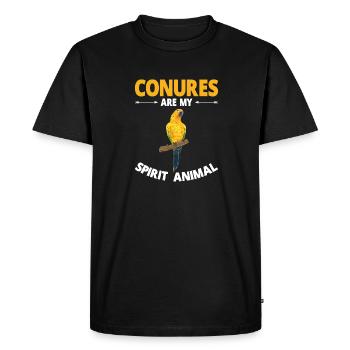 Perruche Perroquet Perruche Oiseau - T-shirt Premium bio Homme - noir - Devant - Nico (187cm)